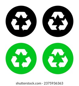 Recycle, recycling icon vector in flat style. Arrow symbols that form a rotating triangle