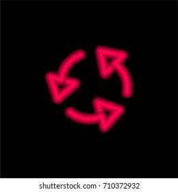 Recycle red glowing neon ui ux icon. Glowing sign logo vector