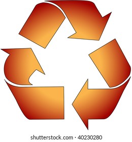 Recycle red orange symbol