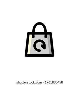 Recycle Reusable Bag Environment Outline Icon Logo Vector Illustration
