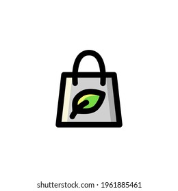 Recycle Reusable Bag Environment Outline Icon Logo Vector Illustration
