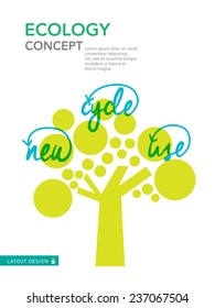 Recycle Reuse Ecology concept, illustration design layout template