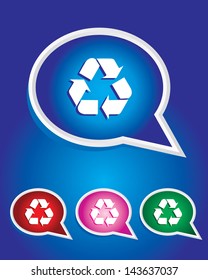 Recycle (Reuse) Icon on The Speech Bubble