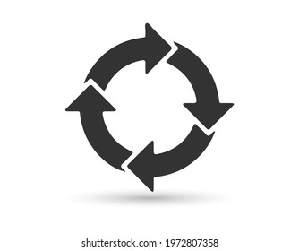 Recycle or reuse icon. Rotation arrow sign.