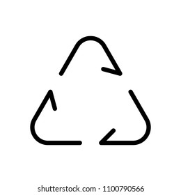 Recycle or reuse icon. Thin arrows, linear style