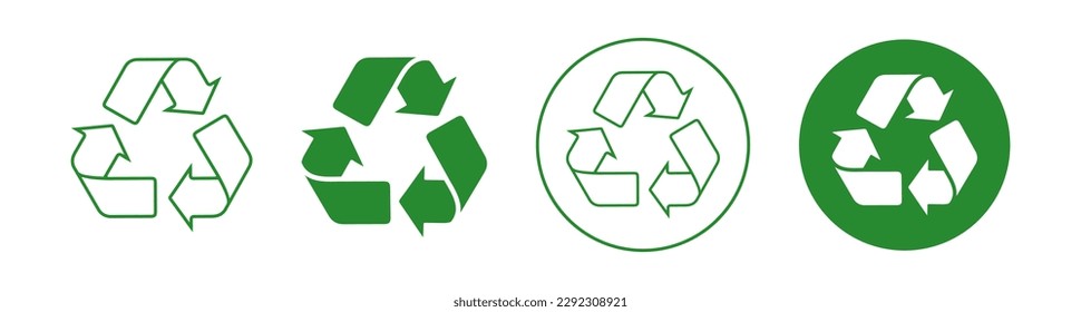 Reciclar, reutilizar iconos. Reciclar símbolos vectoriales. Ilustración del vector