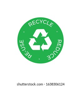 Recycle, reuse, reduce green vector icon