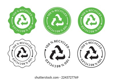 Recycle Reuse Reduce Icon. 100% Biodegradable Recycled Vector Sign. Package eco packet logo. 10 EPS. svg