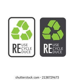 Recycle, reuse, reduce, label, sticker, etiquette.