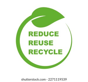 Recycle, reuse and reduce - label. Zero waste symbol. Reuse cycle. Recycling symbol. Environmental protection sign. Ecological symbol.