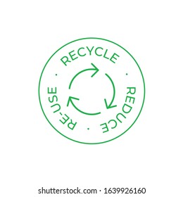 Recycle, reuse, reduce simple line vector icon