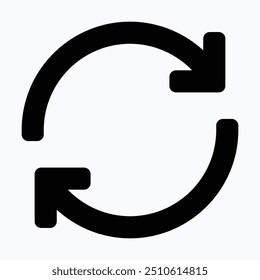 Recycle, Reuse, Repost, Arrow Share Icon Vector, Social Media Post Symbol, User Interface, User Experience, Isolated Silhouette Vector Icon.