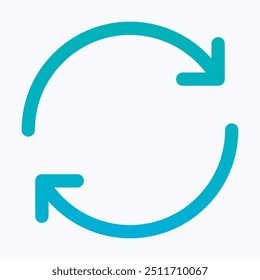 Recycle, Reuse, Repost, Arrow Share Icon Vector, Social Media Post Symbol, User Interface, User Experience, Isolated Lineal Gradient Icon.