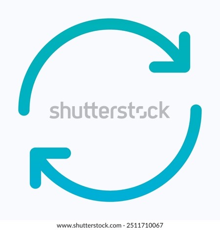 Recycle, Reuse, Repost, Arrow Share Icon Vector, Social Media Post Symbol, User Interface, User Experience, Isolated Lineal Gradient Icon.