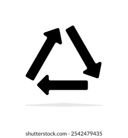 Reciclar, reutilizar y reducir icono. Recicla el estilo audaz de la Ilustración vectorial de la muestra. Símbolo del logotipo de reciclaje de residuos. Insignia de reciclaje.