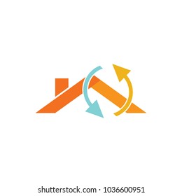 Recycle Roof Logo Icon Design