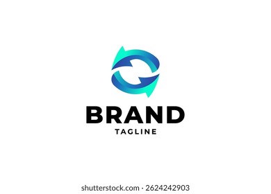 recycle rotation arrow symbol icon logo with modern vector design