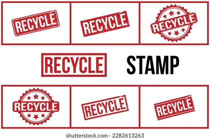 Recycle Rubber Stamp Set Vector
