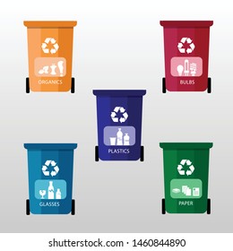 recycle rubbish bin illustration design