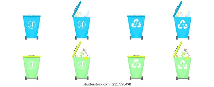 reciclar papelera . Ilustración vectorial en diseño plano