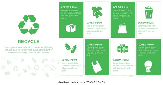 Recycle, save the world and energy concept, green energy, sustainable environment, environmental conservation, renewable energy, clean energy, zero waste, green banner and vector illustration