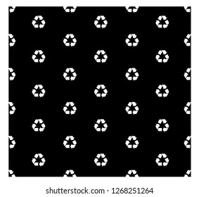 Recycle seamless black and white pattern, background. 