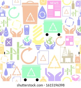 recycle seamless pattern background icon.