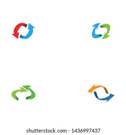 Recycle set or icon arrow logo template 