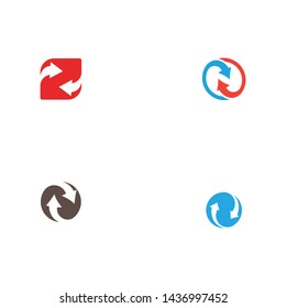 Recycle set or icon arrow logo template 