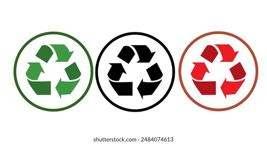 Reciclar el icono del conjunto con tres diseños