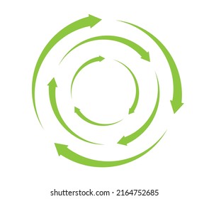Recycle several circles in motion vector flat 