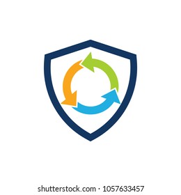 Recycle Shield Logo Icon Design
