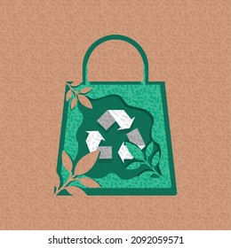 recycle shopping bag on cork background