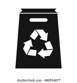 Recycle shopping bag in simple style isolated on white background vector illustration