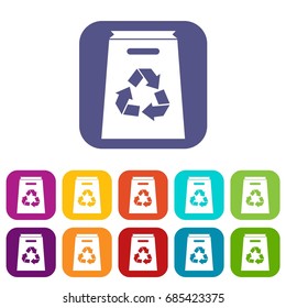 Recycle shopping bag in simple style isolated on white background vector illustration