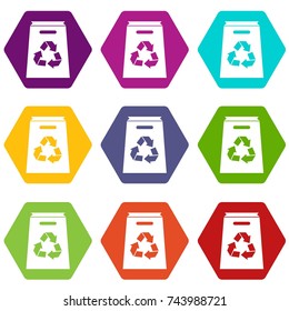 Recycle shopping bag in simple style isolated on white background vector illustration
