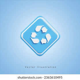 re-cycle sign in 3d vector illustration