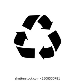 The recycle sign in black. Isolated Vector Illustration