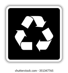 Recycle sign - black vector icon