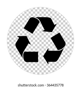 Recycle sign  - black vector icon