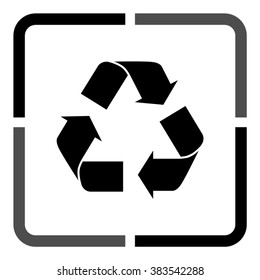 Recycle sign  - black vector icon