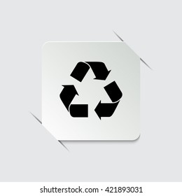 Recycle sign  - black vector icon