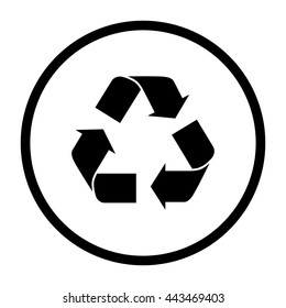 Recycle sign -  black vector icon