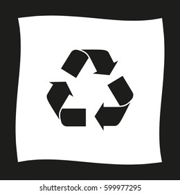 Recycle sign  - black vector icon