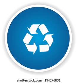 Recycle sign button,vector