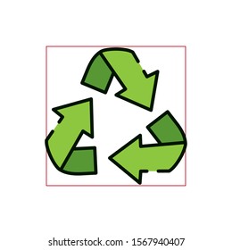 Recycle sign design, Ecology renewable conservation saving support solution and bio theme Vector illustration