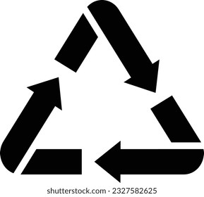 Recycle Sign Glyph Icon - Single Icon, Vector 