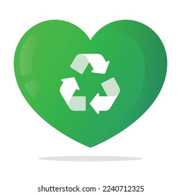 Recycle Sign In Gradient Heart Vectorart
