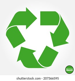 Recycle sign in green color - isolated