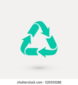 Recycle sign icon, flat design best vector icon